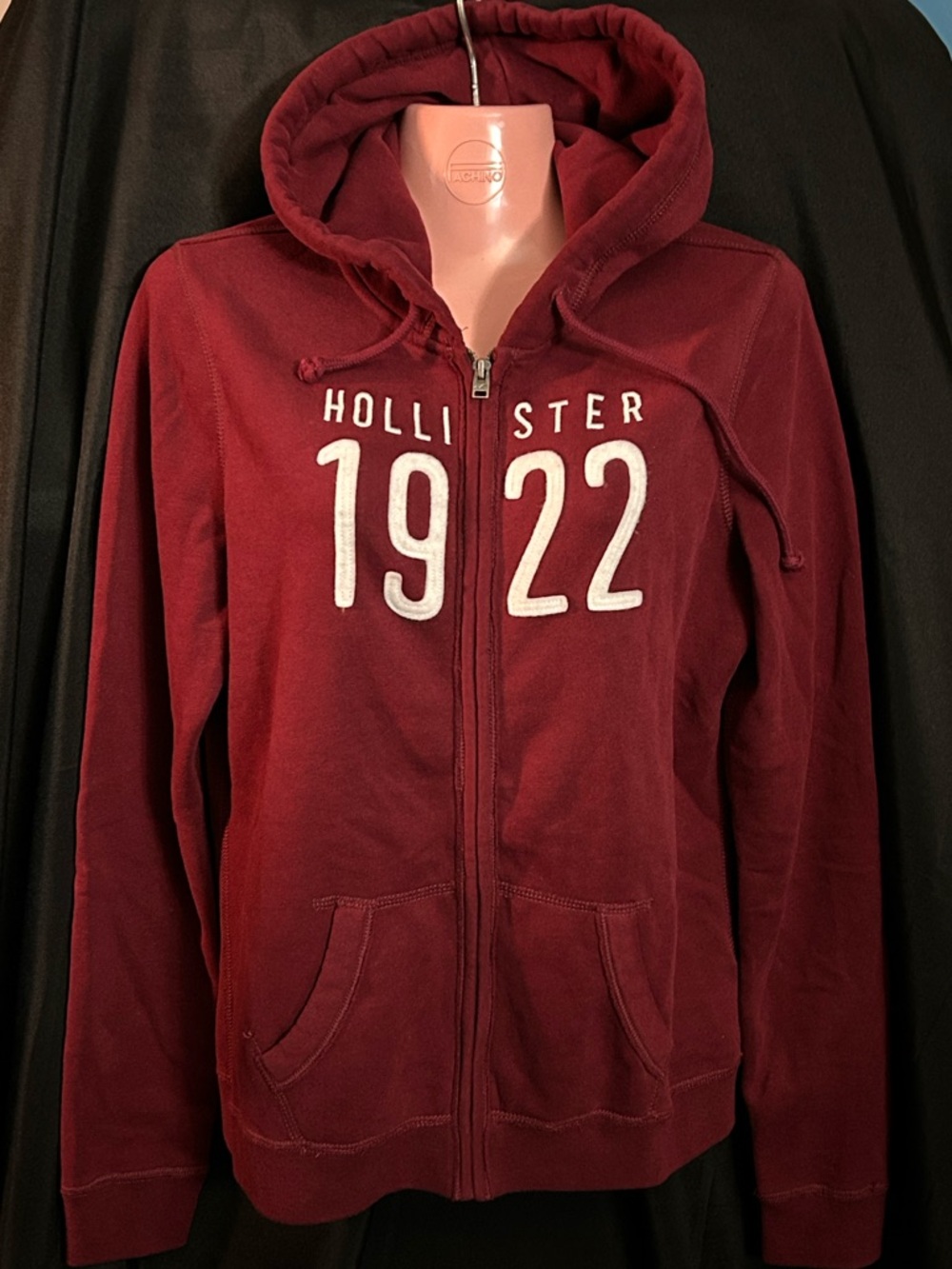 Hollister Women’s Deep Maroon 1922 Zip Hoodie LG NWT